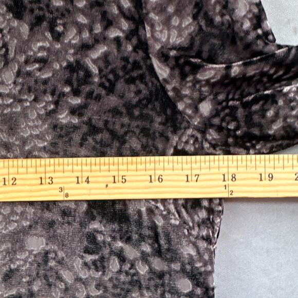 J Jill Dress S P Black Velvet Burnout Party Holiday NYE Mod Whimsigoth Cocktail - Picture 16 of 16